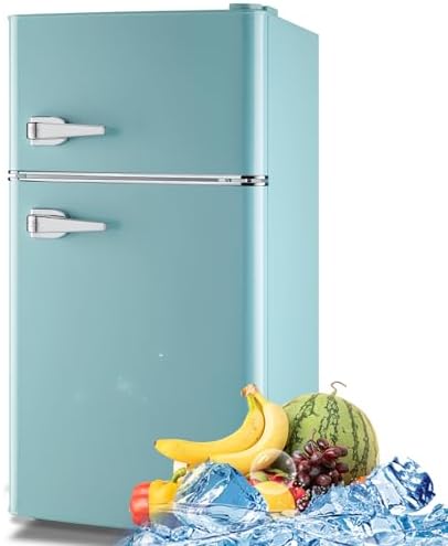 WANAI Retro Mini Fridge with Handle 3.5 Cu.Ft Compact Refrigerator Blue by WANAI%C2%AE