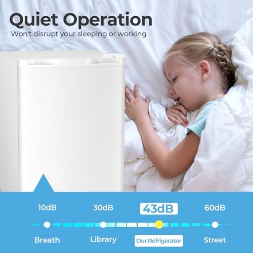 Antarctic Star 2.56 Cu.Ft. Mini Fridge with Freezer, Small Refrigerators with Adjustable Thermostat, Low Noise, Energy Saving, Compact Refrigerators for College Dorm, Office, Bedroom, Apartment, White - Image 4