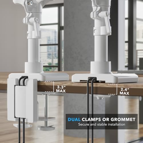 Mount-It! Triple Monitor Desk Mount, 13-27" Screens, White - Image 5
