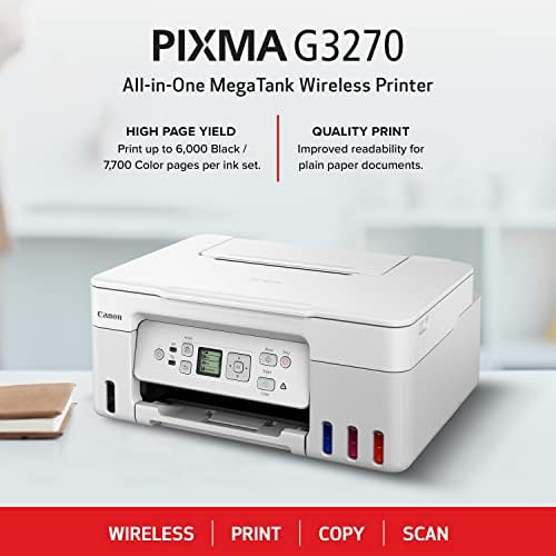 Canon MegaTank G3270 All-in-One Wireless Inkjet Printer. for Home Use, Print, Scan and Copy,White - Image 3
