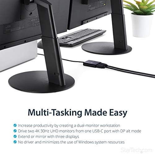 StarTech USB-C to Dual HDMI MST Hub, 4K 30Hz/1080p 60Hz, TB3/TB4/USB4 - Image 3