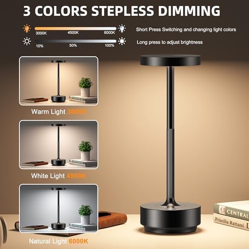 Rechargeable Cordless Table Lamp with 5000mAh Battery IP54 Waterproof LED - Image 5
