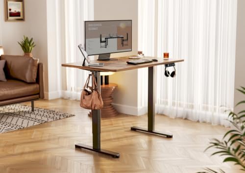 YDN 55 x 24 Inch Rustic Brown Electric Standing Desk - Image 2