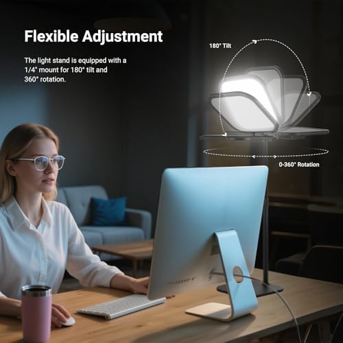 NEEWER Basics 2 Pack 10.8" Video Conference Lighting with Desk Stands/Phone Holders, 15W Bi Color Edge Lit Full Screen Light CRI95+ for Computer Laptop Webcam Zoom Calls Streaming Recording, L220 - Image 6