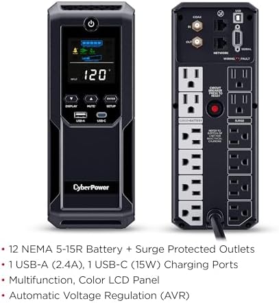 CyberPower CP1500AVRLCD3 Intelligent LCD UPS Battery Backup - Image 5