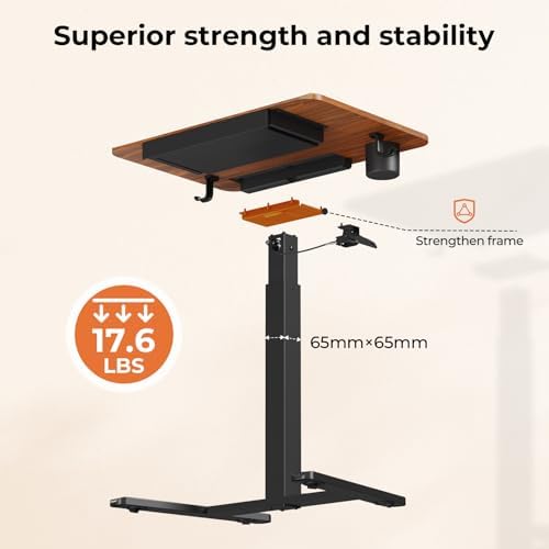28" Mobile Standing Desk with Drawer, Portable Laptop Desk - Image 5