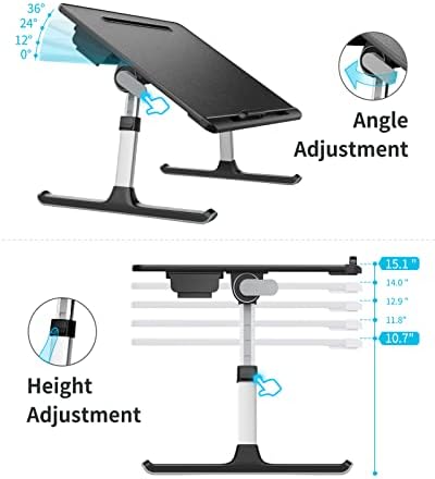 Laptop Lap Desk for Bed, SAIJI X-Large Adjustable Laptop Table - Image 3