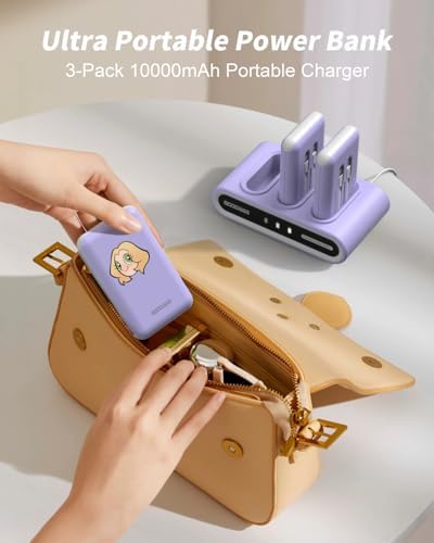 GOODaaa Portable Charger, 3-Pack 10000mAh Slim Power Bank Built in Cables - Image 5