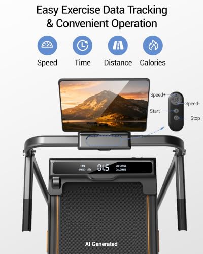 Walking Pad with 16% Incline, 4-in-1 Foldable Treadmill with Handles - Image 4