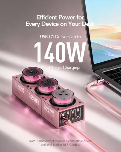 MFish E-Tank 7-in-1 Desktop Charging Station, 240W Max GaN USB-C Charger - Image 4