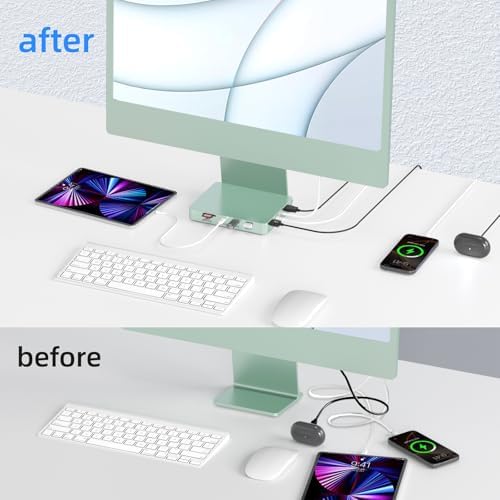 USB-C Hub 8-in-1 for 24” iMac 2021/2023/2024 – iMac Dock with M.2 SSD Slot, 10Gbps USB-C/A, SD/TF, HDMI – iMac Accessories for M1 M3 M4 - Image 6
