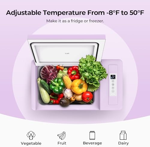BougeRV 12v refrigerator 23 Quart, -8℉~50℉ Portable Freezer for Car, Purple - Image 3