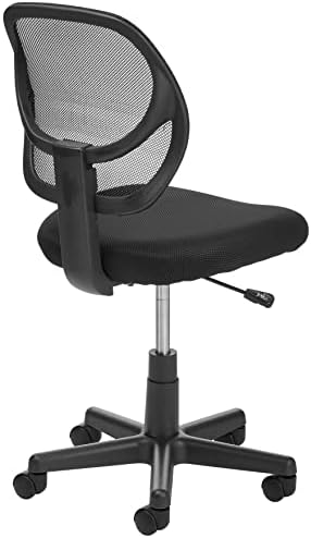 Amazon Basics Low Back Office Chair, Breathable Mesh, Height Adjustable, Padded Seat, Rolling Wheels, Swivel, Back Support, Sturdy, 21.25" D x 22.5" W x 38" H, Black - Image 6