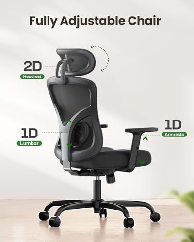 Marsail Ergonomic Office Chair Ergonomic Gaming Chair with Lumbar Support, 2D Headrest, Adjustable Armrests, Contoured Seat Cushion, Computer Desk Chair with Wheels for Home and Office, Pack of 15 - Image 3