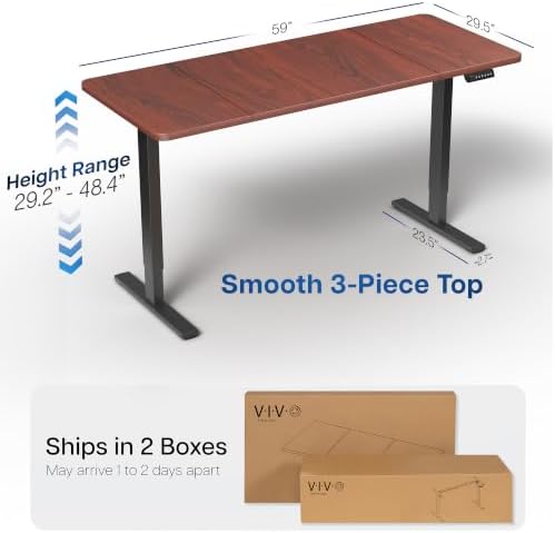 VIVO Dark Walnut 60 x 30 in Standing Desk, DESK-KIT-1B6D-30 - Image 3