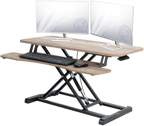 VIVO Reclaimed Wood 36 in Standing Desk Converter, DESK-V036KP by VIVO