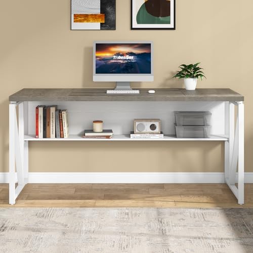 Tribesigns L Shaped Desk with Drawer Cabinet, 63" Executive Computer Desk and lateral File Cabinet, 2 Piece Home Office Furniture with Drawers for Hanging File, Doors with Locks (Dark Oak, 63-inches) - Image 6