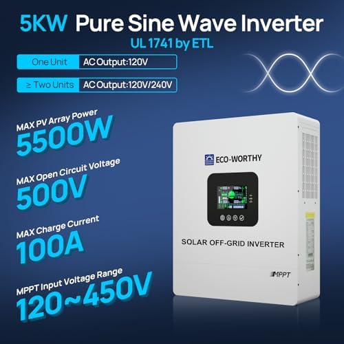 ECO-WORTHY 48V Home Backup Power, 10240Wh LiFePO4 Battery,AC 5000W Inverter - Image 5
