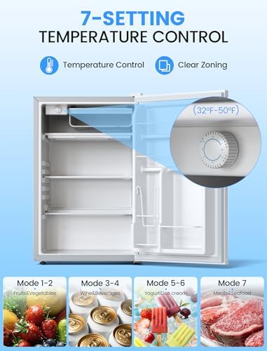 COWSAR 4.5 Cu.Ft Mini Fridge with Freezer for Bedroom Dorm, White - Image 2