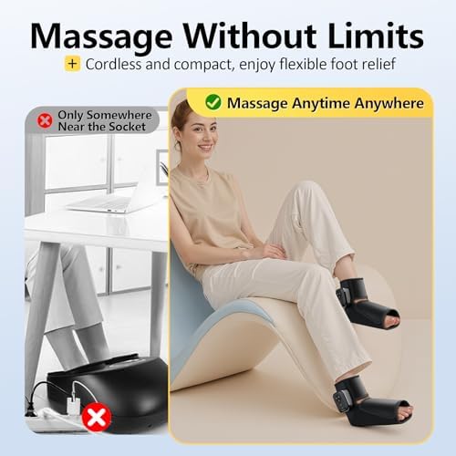 Comfytemp Portable Air Compression Foot Massager with Heat (Fit Size 6-10) - Image 5