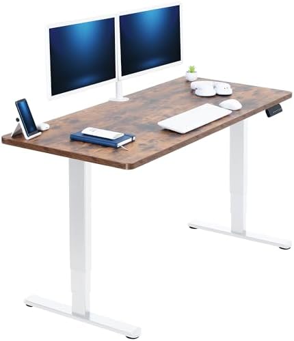 VIVO Rustic Vintage Brown 60 x 24 in Standing Desk, DESK-KIT-2W6N by VIVO