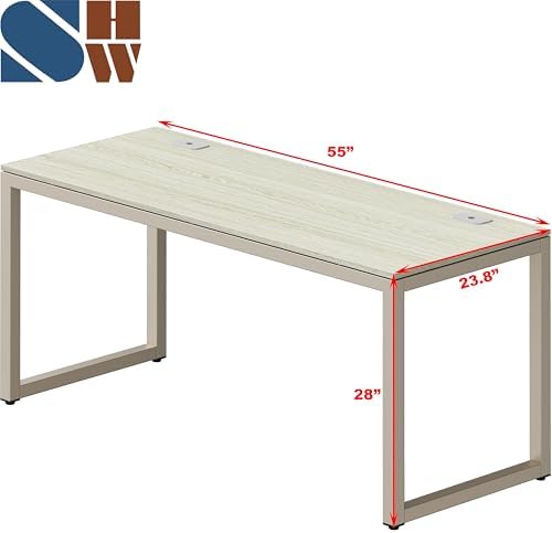 SHW 55-Inch Commercial-Grade Office Computer Desk, Maple - Image 3