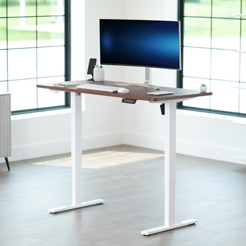 VIVO Dark Walnut 55 x 28 in Standing Desk, DESK-KIT-1W55D - Image 2