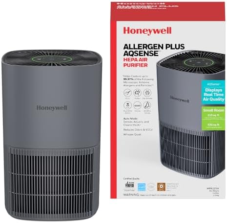 Honeywell Allergen Plus Compact HEPA Small Room Air Purifiers, Grey by HoneywellPluggedIn