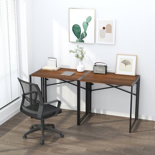 Lutown-Teen 32 inch Folding Small Desk, Mahogany - Image 6