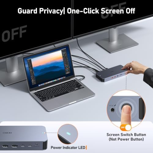 Laptop Docking Station with 120W Power Adapter,Docking Station Dual Monitor - Image 7