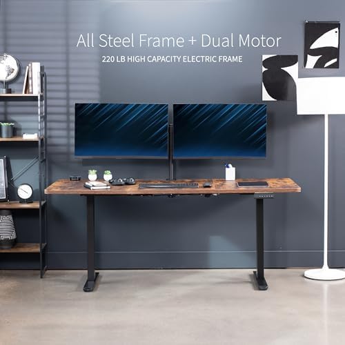 VIVO Rustic Vintage Brown 71 x 30 in Standing Desk, DESK-KIT-E2B7N - Image 5