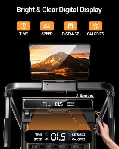 16% Incline Walking Pad Treadmill, 3-in-1 Under Desk Treadmill with Handles - Image 3