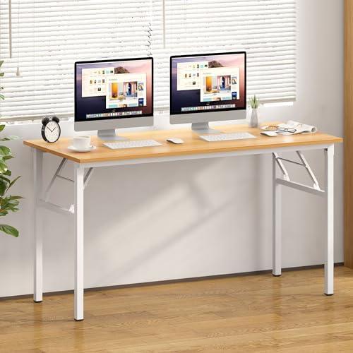 Need Office Computer Desk 60 Inch Sturdy Folding Laptop Table Teak - Image 2