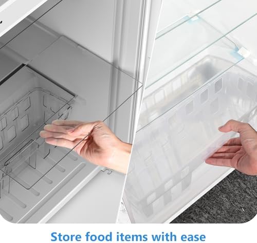 Electactic 4.5 Cu.Ft Mini Fridge with Freezer, 2-Door Compact Refrigerator With 2 Removable Shelves, 3 Level Adjustable Thermostat, Quiet Efficient for Kitchen, Office, Dorm, Apartment-Classic White - Image 5