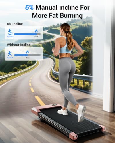 Superun Walking Pad with 6% Incline, 2.5HP Treadmill, 0.6-3.8 MPH, 300 lbs - Image 2