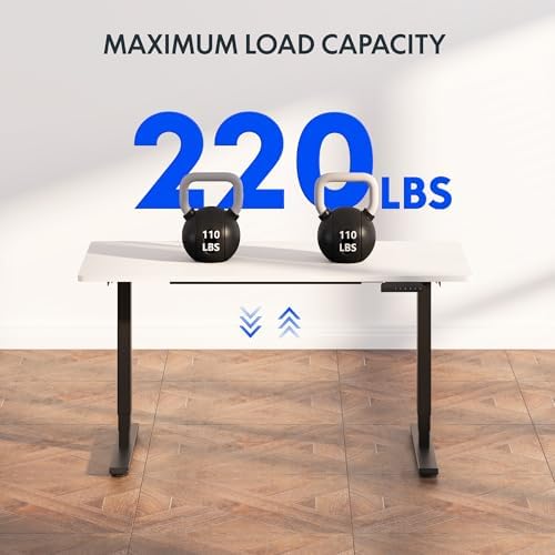 FLEXISPOT E6 3-Stage Dual Motor Electric Standing Desk 48 x 30 Sit Stand Up Desk, Holds 220 lbs, Adjustable Height w/Memory Presets, One-Piece White Desktop & Black Frame, Ships in 2 Boxes - Image 3
