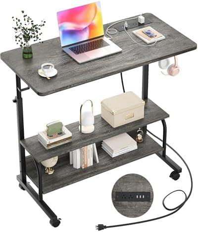 Armocity 32" Rolling Standing Desk with Charging Station for Couch Bed by Armocity