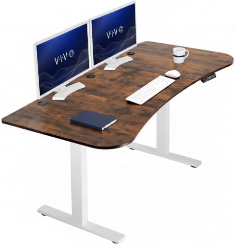 VIVO Rustic Vintage Brown 63 x 32 in Standing Desk, DESK-KIT-1W1N by VIVO