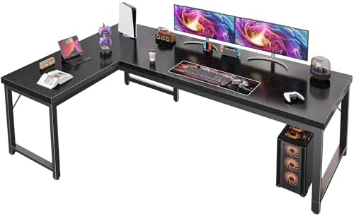 Huuger 63 Inch L Shaped Desk with 0.95 Inch Thicker Desktop by Huuger