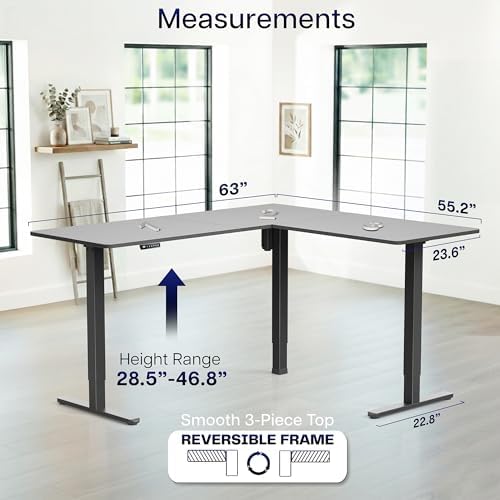 VIVO Black 63 x 55 in Corner Standing Desk, DESK-E3CTB - Image 5