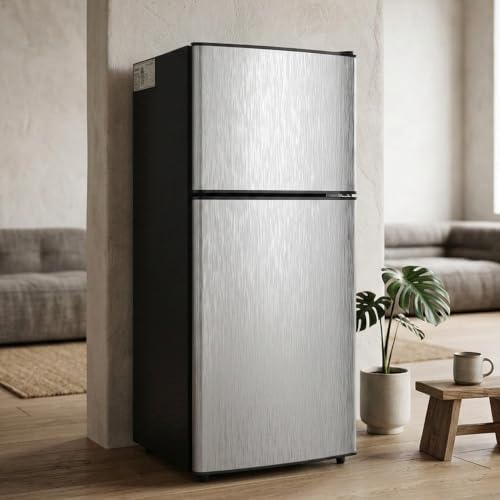 3.5 Cu.Ft Mini Fridge with Freezer, 2-Door Compact Refrigerator for Dorm/Office/Bedroom, Energy Efficient & Quiet, Silver - Image 6