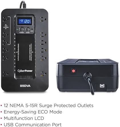 CyberPower EC850LCD Ecologic UPS Battery Backup and Surge Protector - Image 3