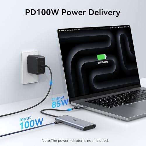 LIONWEI USB C Splitter Dual Monitors for MacBook Pro, 2USB-C Video Output 4K@60Hz, 10Gbps Data Transfer, 100W PD Charging, Dual Monitor Adapter Dongle for USB C Monitor, Windows, MacBook Pro/Air - Image 5