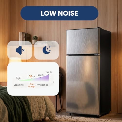 3.5 Cu.Ft Mini Fridge with Freezer, 2-Door Compact Refrigerator for Dorm/Office/Bedroom, Energy Efficient & Quiet, Silver - Image 5