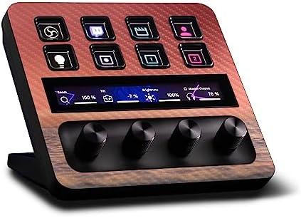 MightySkins Carbon Fiber Skin Compatible with Elgato Stream Deck + - Red Horizon | Protective, Durable Textured Carbon Fiber Finish | Easy to Apply, Remove, and Change Styles | Made in The USA by MIGHTY+SKINS