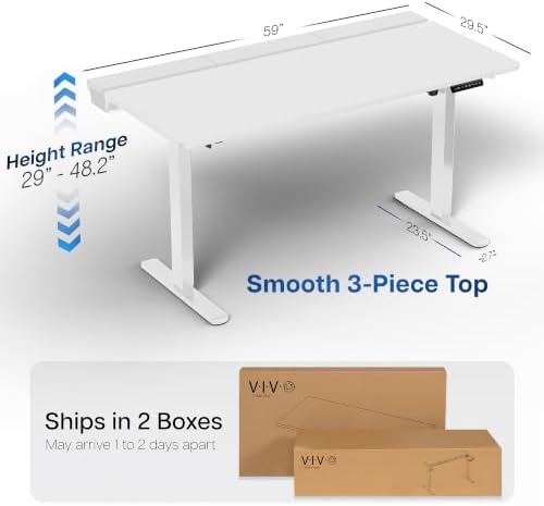 VIVO White 60 x 30 in Standing Desk, DESK-KIT-1W6-P3W - Image 3
