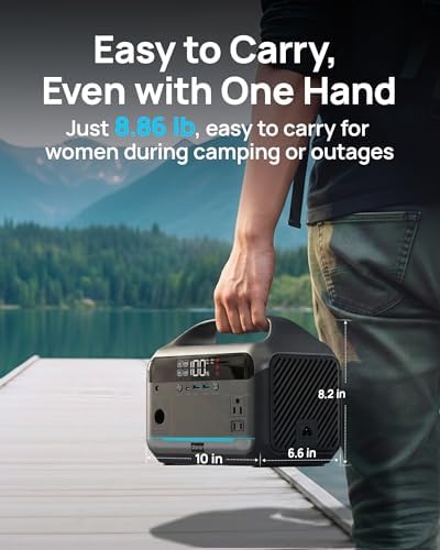 DaranEner Portable Power Station 600W, 288Wh LiFePO4 Battery Backup Power w/2×600W AC Outlets (1200W Surge), 2.2H Fast Charging, Solar Generator for Outdoor Camping/RVs/Home Emergency (Solar Optional) - Image 7
