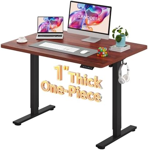 SANODESK One-Piece 1'' Thick Height Adjustable Standing Desk 48''x30'' by sanodesk
