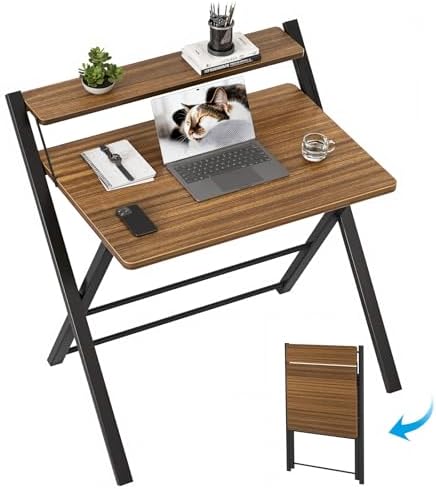 GreenForest Folding Desk No Assembly, Sturdy Computer Desk for Small Spaces by GreenForest