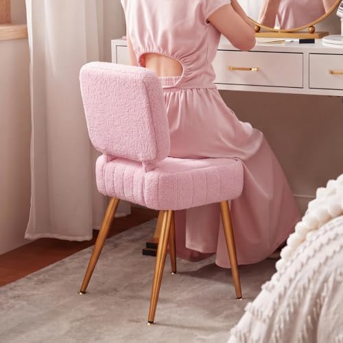 Vanity Chair with Storage Stool Makeup Chair Purple - Image 2